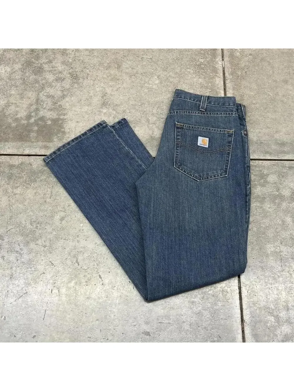 vintage carhartt faded blue relaxed baggy fit jeans size 36 x 32